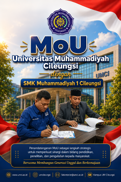 MoU Rektor UMCI dengan Kepala SMK Muhammadiyah 1 Cileungsi